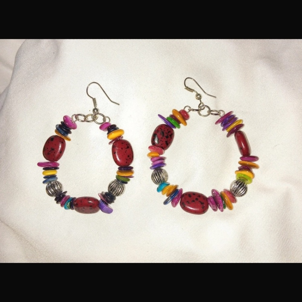 NWOT Artesian Colorful Beaded Boho Earrings